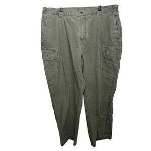L.L. Bean Cargo Pants Mens 44x29 Green Comfort Waist Elastic Relaxed Casual